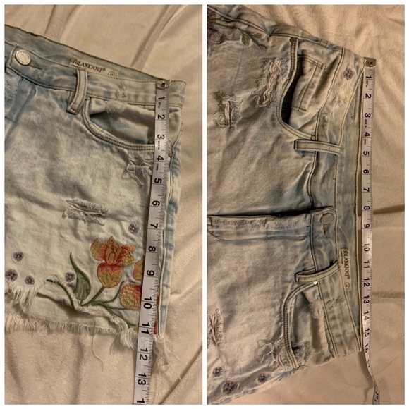 Blank NYC Hiker Light Wash Embroidered Distressed Denim Shorts 29 - Picture 7 of 9